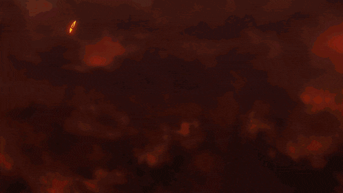 a person is falling into a fire while holding a sword .