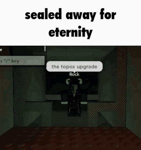 a screenshot of a video game with the words sealed away for eternity