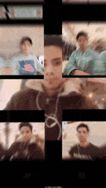 a collage of images of a man with a nike shirt