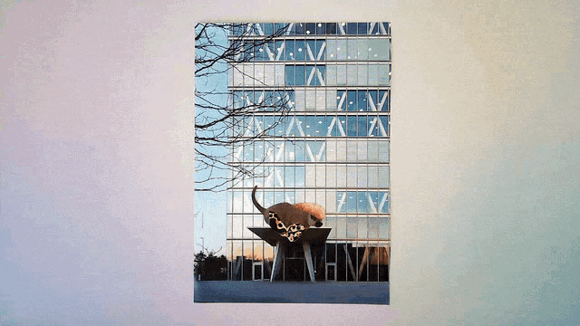 a picture of a building with the letters a and v on it