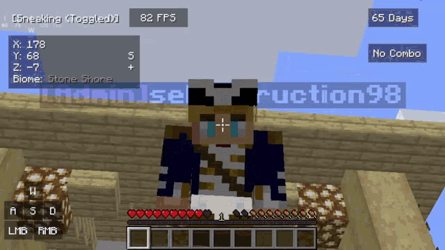 a screenshot of a minecraft game with the name auction 98 on the bottom