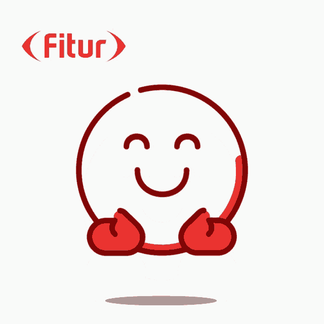 a cartoon drawing of a smiling face with the word fitur written above it