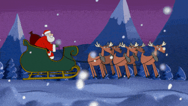 Santa On A Sleigh Santa Claus GIF - Santa On A Sleigh Santa Claus Rudolph The Red-nosed Reindeer GIFs