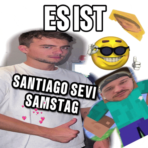 a man wearing a white shirt that says santiago sev samstag