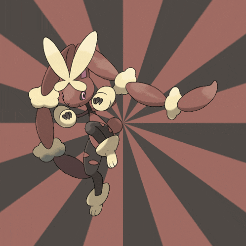 a drawing of a bunny rabbit with a striped background