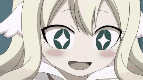 a close up of a girl 's face with a star in her eyes