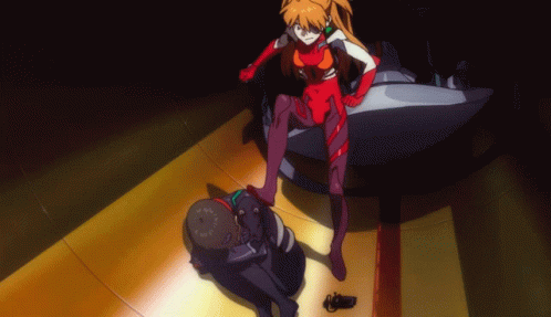 Asuka Beating GIF - Asuka Beating Shinji GIFs