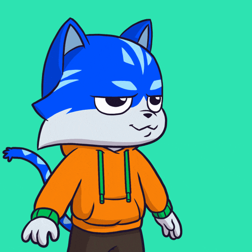 a cartoon of a cat pointing and the words you 're awesome