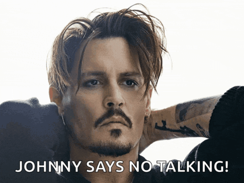 johnny depp says no talking on a poster