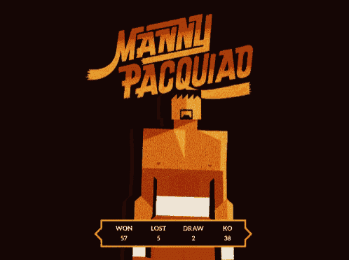 a poster for mannli pacquiao shows a man in a boxing ring