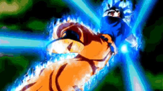 a cartoon character is flying through the air with a beam of light coming out of his mouth .