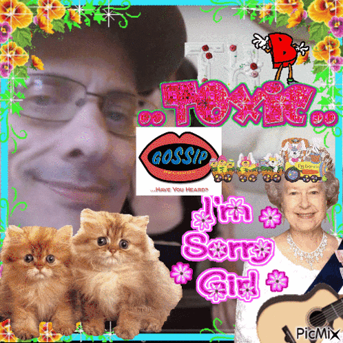 a picture of a man and a woman with the words " i 'm sorry girl " on it