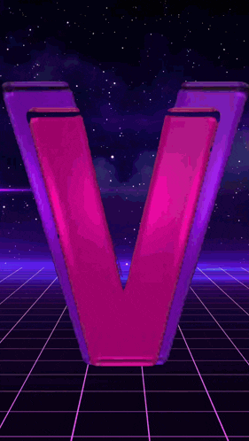 a purple letter v with a number 2 on it