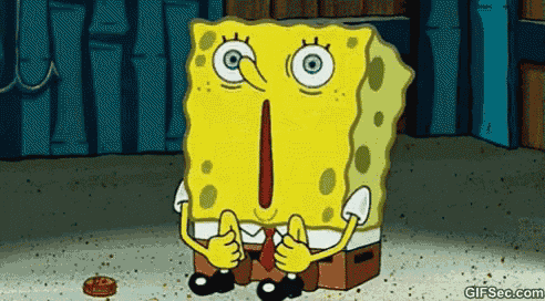 spongebob squarepants is giving a thumbs up while sitting on the ground .