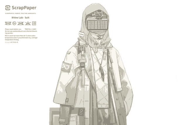 a rhine lab suit is displayed on a scrappaper website