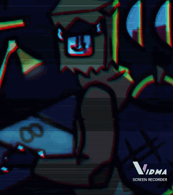 a drawing of a person with the word vidma on the bottom right
