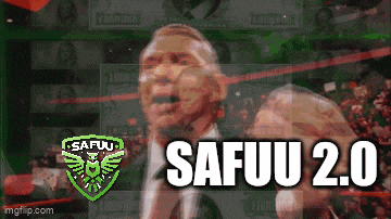 a pixelated image of a man with the words safuu 2.0