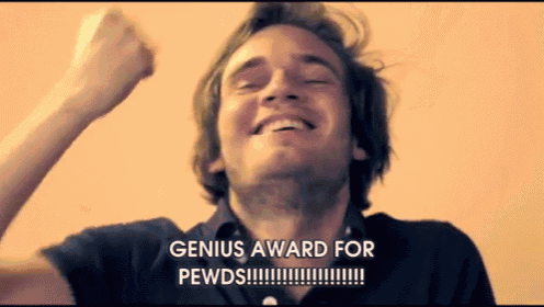 Finally A Genius Award! GIF - Pewdiepie Award Genius GIFs