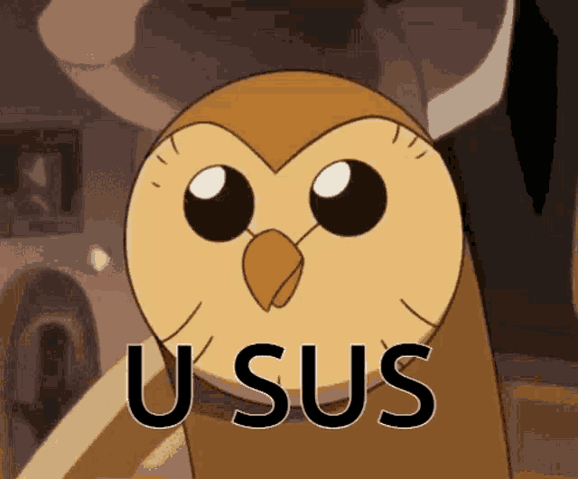 a cartoon owl with the word usus on it