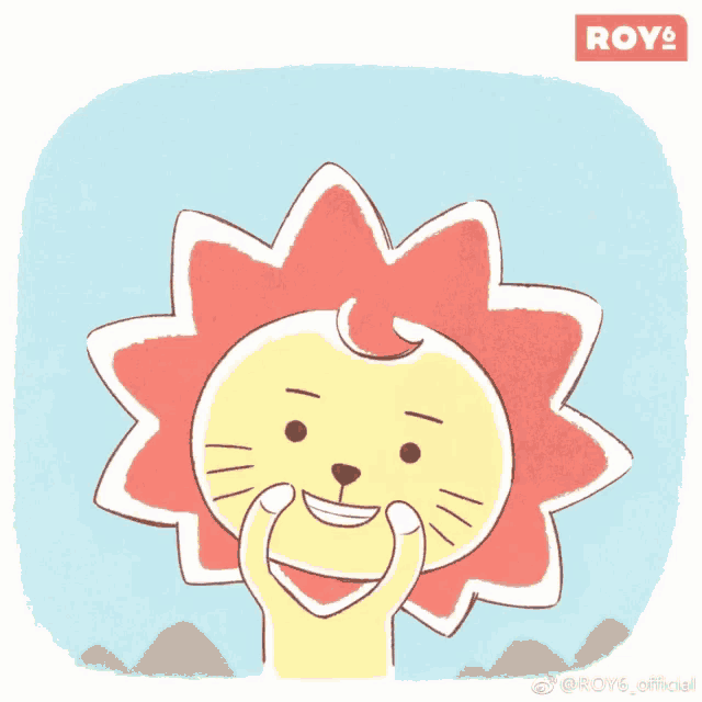 a cartoon drawing of a sun with a man 's face and the word roy on the bottom