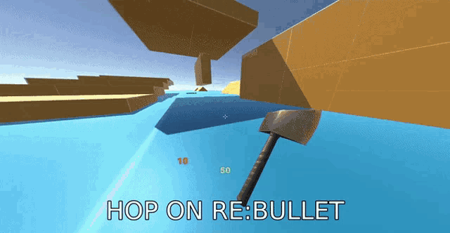 a screenshot of a game with the words hop on re bullet