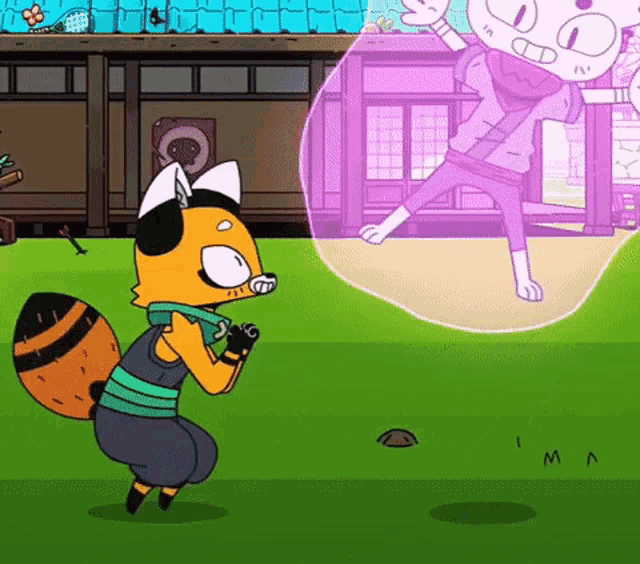 a cartoon of a fox and a cat in a video game