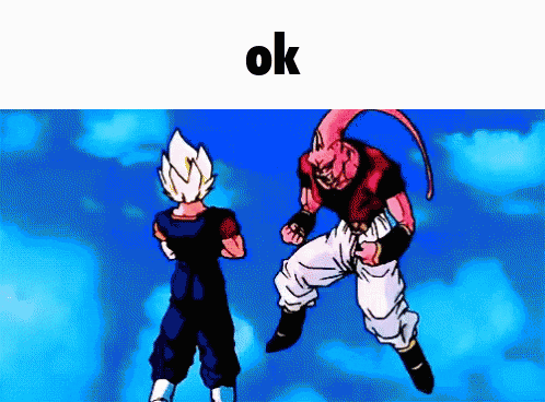 a cartoon of a man standing next to another man with the word ok on the bottom