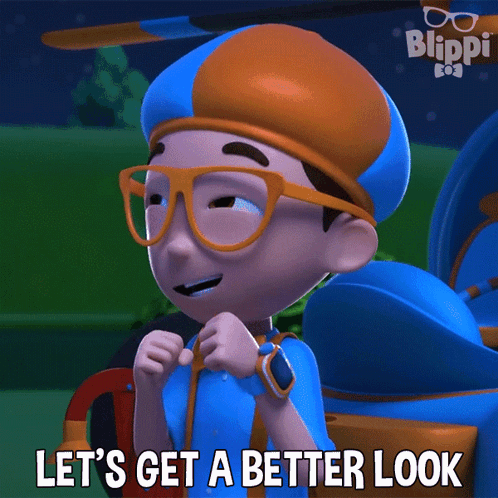 Let'S Get A Better Look Blippi GIF - Let'S Get A Better Look Blippi Blippi Wonders - Educational Cartoons For Kids GIFs