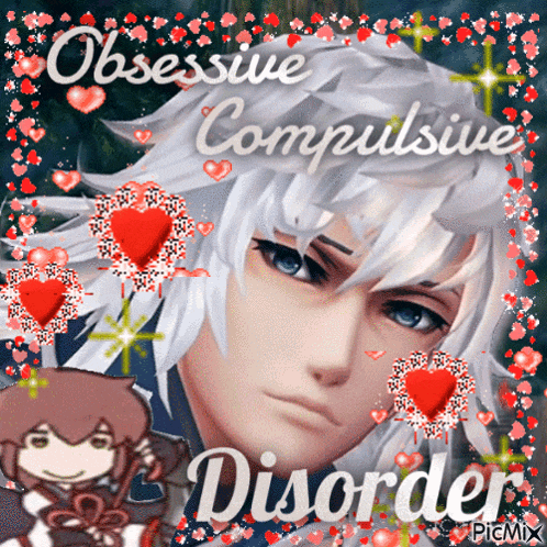 a picture of an anime character with obsessive compulsive disorder written on it