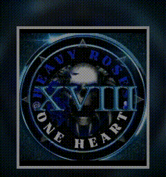 a logo for xvii one heart with a skull in the center