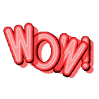 a green neon sign that says wow on a white background