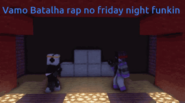 a screenshot of a video game with the words vamos batalha rap no friday night funkin at the top