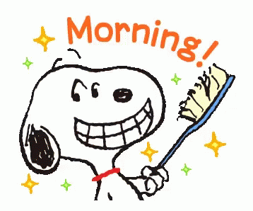 Snoopy Morning GIF - Snoopy Morning Brush Your Teeth GIFs