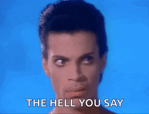 a close up of a man 's face with the words " the hell you say " next to him