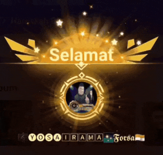 a picture of a man with the word selamat on it