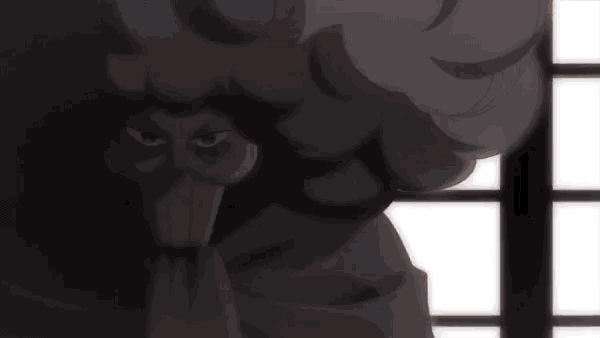 a close up of a cartoon character with a mask on his face and a beard .