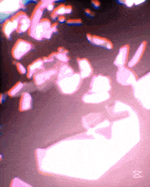 a pink and purple background with the letter m on the bottom