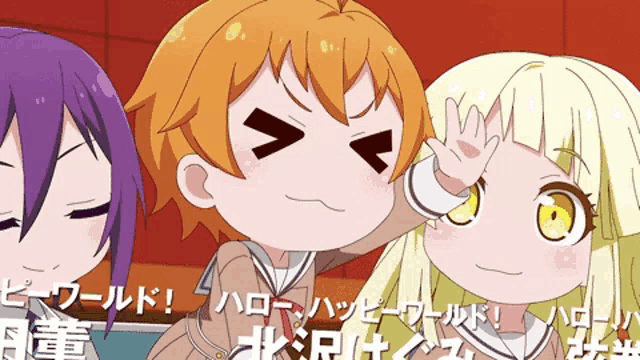 a cartoon of a girl making a funny face with her hand on her forehead
