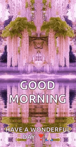 a good morning greeting with a purple background