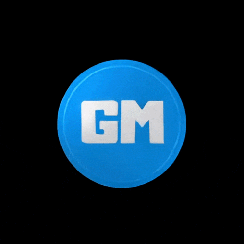 a blue circle with the letters gm inside of it