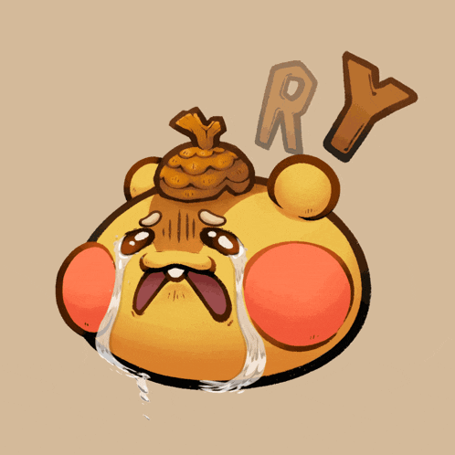 a cartoon character is crying and the word sorry is behind him