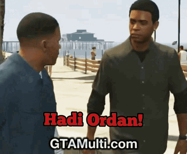 two men are standing next to each other with the words hadi ordan on the bottom right