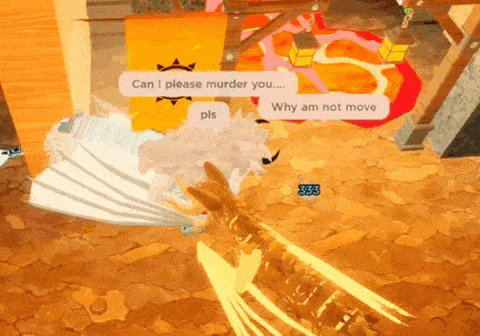 a person in a video game is talking to another person in a room .