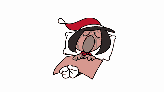 a cartoon of a person wearing a santa hat