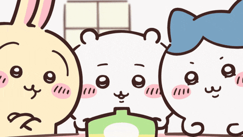 a group of cartoon characters are standing around a pot of food