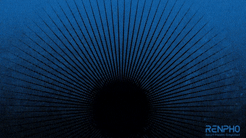 a renpho massage gun is on a blue background