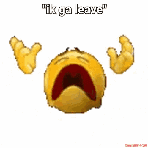 a white background with black dots and the words " ik ga leave " on it