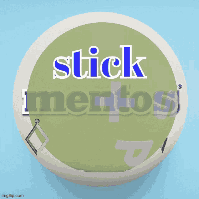 a white circle with stick mentos on it
