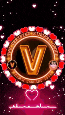 a logo for the verified singers group with a letter v