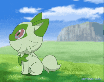 a cartoon drawing of a green and white animal with the name sentine king on the bottom